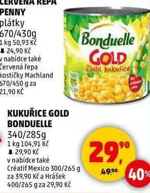 Penny Market KUKUŘICE GOLD BONDUELLE, 340/285 g nabídka