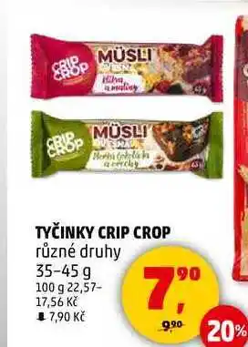 Penny Market MÜSLI TYČINKY CRIP CROP různé druhy, 35-45 g nabídka