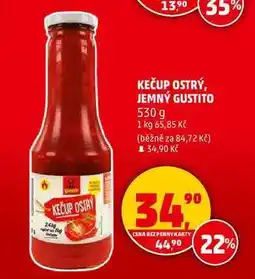 Penny Market KEČUP OSTRÝ, JEMNÝ GUSTITO, 530 g nabídka
