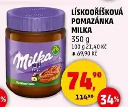 Penny Market Milka LÍSKOOŘÍŠKOVÁ POMAZÁNKA, 350 g nabídka