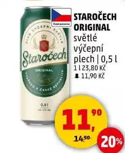 Penny Market STAROČECH ORIGINAL světlé výčepní plech, 0,5 l nabídka