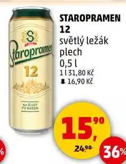 Penny Market STAROPRAMEN 12 světlý ležák, 0,5 l nabídka