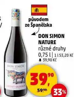 Penny Market DON SIMON NATURE různé druhy, 0,75 l nabídka