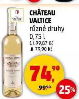 Penny Market CHÂTEAU VALTICE různé druhy, 0,75 l nabídka