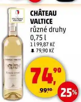 Penny Market CHÂTEAU VALTICE různé druhy, 0,75 l nabídka