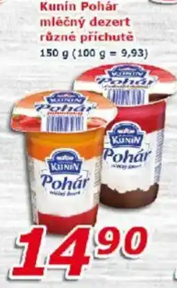 ESO MARKET Kunín Pohár mléčný dezert nabídka