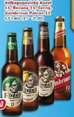 ESO MARKET Velkopopovický Kozel 11, Rezaný 11, Černý, Gambrinus Patron 12 nabídka