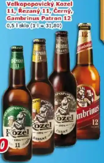 ESO MARKET Velkopopovický Kozel 11, Rezaný 11, Černý, Gambrinus Patron 12 nabídka