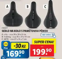 Lidl CRIVIT Sedlo na kolo s paměťovou pěnou nabídka