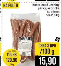 Jip Kostelecké uzeniny párky javořické se sýrem cca 2,5 kg nabídka