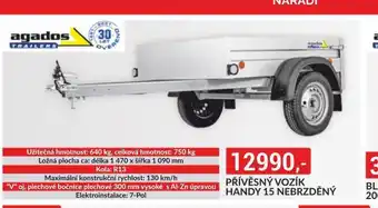 Baumax Přívěsný vozík handy 15 nebrzděný nabídka