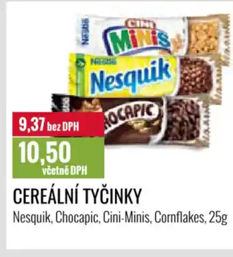 Ratio Cereální tyčinky Nesquik, Chocapic, Cini-Minis, Cornflakes nabídka