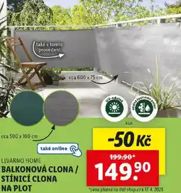 Lidl LIVARNO HOME BALKONOVÁ CLONA / nabídka
