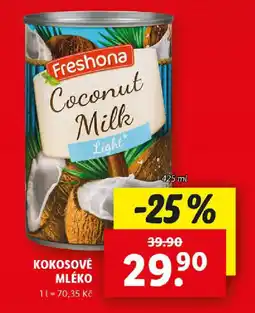 Lidl KOKOSOVÉ MLÉKO nabídka