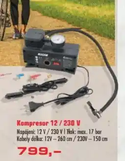 Uni Hobby Kompresor 12/230 V Napájení: 12V/230 V | Tlak: max. 17 bar Kabely délka: 12V-260 cm/230V - 150 cm nabídka
