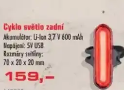 Uni Hobby Cyklo světlo zadní Akumulátor: Li-Ion 3,7 V 600 mAh nabídka