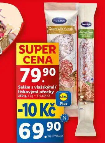 Lidl Salám s vlašskými ořechy nabídka