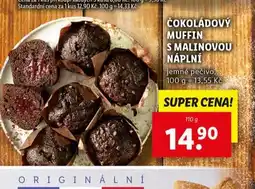 Lidl Čokoládový muffin s malinovou náplní nabídka