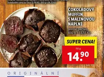 Lidl Čokoládový muffin s malinovou náplní nabídka
