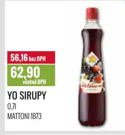 Ratio YO Sirupy nabídka
