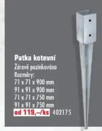 Uni Hobby Patka kotevní Žárově pozinkováno Rozměry: nabídka