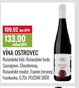 Ratio Vína Ostrovec nabídka