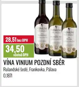 Ratio Vína Vinium pozdní sběr nabídka