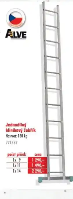 Uni Hobby Jednodílný hliníkový žebřík nabídka