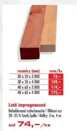 Uni Hobby Latě impregnované nabídka