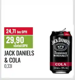 Ratio JACK DANIELS & Cola nabídka