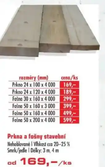 Uni Hobby Prkna a fošny stavební nabídka