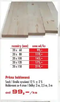 Uni Hobby Prkna hoblovaná nabídka