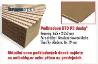 Uni Hobby Podkladové DTD P3 desky³ Rozměry: 625 x 2050 mm nabídka