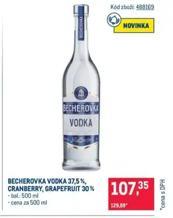 Makro BECHEROVKA vodka 37,5%, Cranberry, grapefruit 30% nabídka