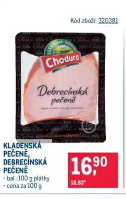 Makro Kladenská pečeně, Debrecínská pečeně nabídka