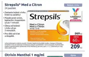 Benu Strepsils med a citron nabídka