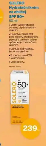 Benu Solero hydratační krém na obličej spf 50+ nabídka