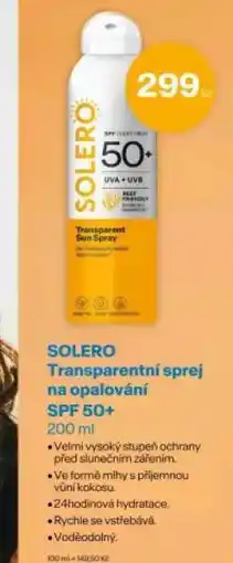 Benu Solero transparentní sprej na opalování of 50+ nabídka