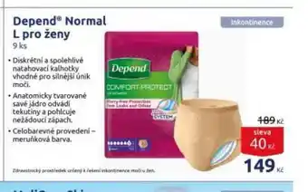 Benu Depend normal l pro ženy nabídka