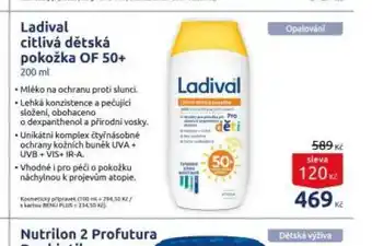 Benu Ladival citlivá dětská pokokžka of 50+ nabídka