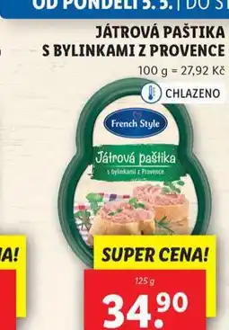 Lidl Játrová paštika s bylinkami z provence nabídka