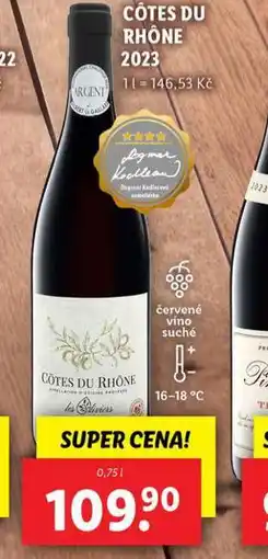 Lidl Cotes du rhone nabídka