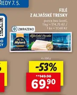 Lidl Filé z aljašské tresky nabídka