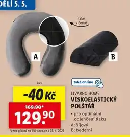 Lidl Viskoelastický polštář nabídka