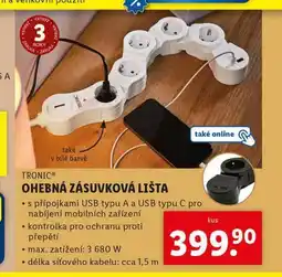 Lidl Ohebná zásuvková lišta nabídka