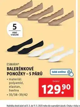 Lidl Balerínkové ponožky nabídka