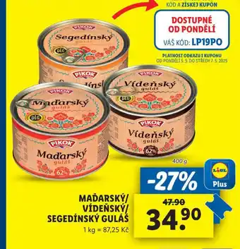Lidl Segedínský guláš nabídka