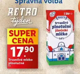 Lidl Trvanlivé mléko nabídka