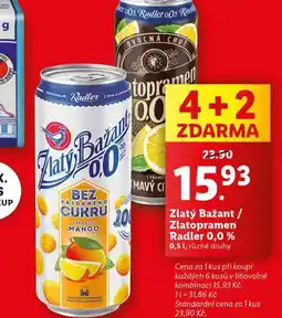 Lidl Zlatopramen radler nabídka