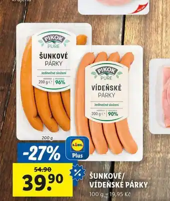 Lidl Šunkové párky nabídka